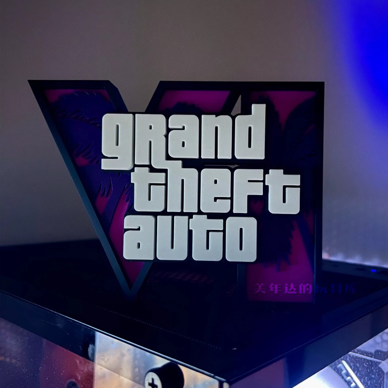 3d GTA 6 Grand Theft Auto Logo - Accessories For Your Gaming Room 评论和价格